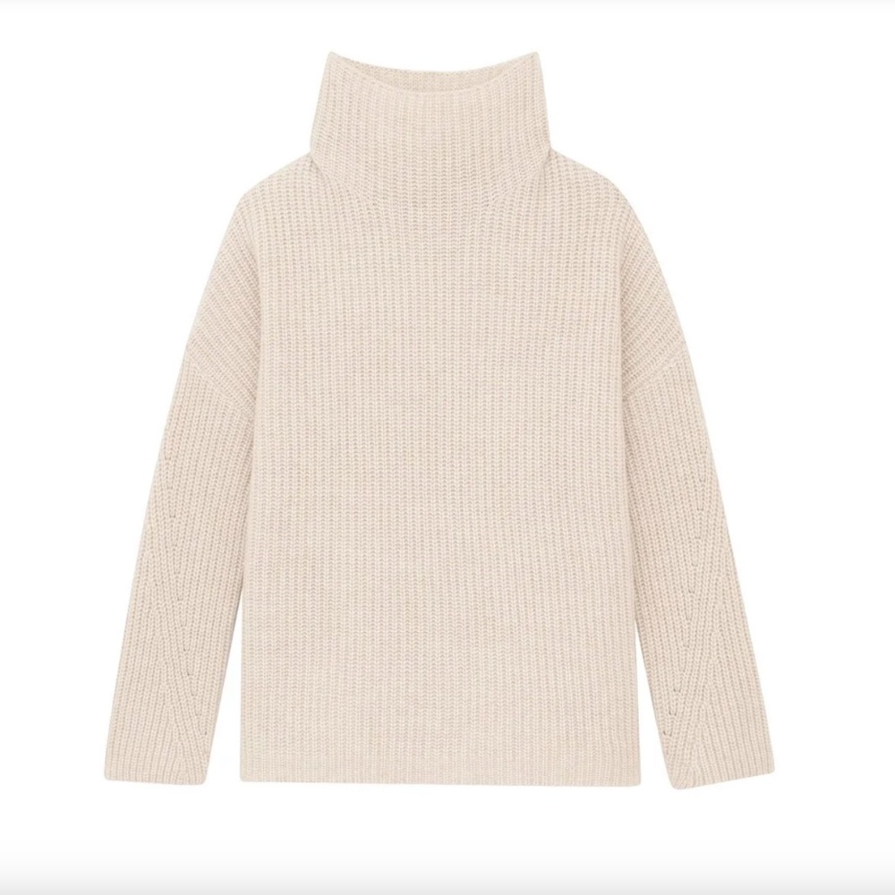 Naadam Merino/Cashmere Oversized Ribbed Turtleneck
